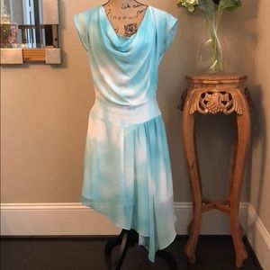 Asymmetrical chiffon ombré cocktail dress